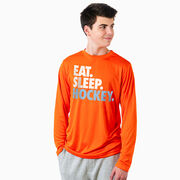 Hockey Long Sleeve Performance Tee - Eat. Sleep. Hockey.