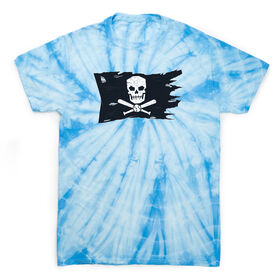 Baseball Short Sleeve T-Shirt - Baseball Pirate Flag Tie Dye
