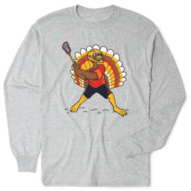 Guys Lacrosse T-Shirt Long Sleeve - Cage Free Turkey Crank Shot