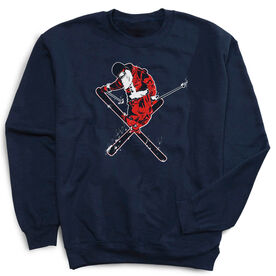 Skiing Crewneck Sweatshirt - Freestyle Santa