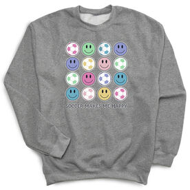 Soccer Crewneck Sweatshirt - Soccer Makes Me Happy