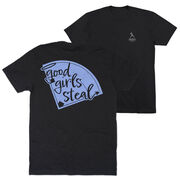 Softball Short Sleeve T-Shirt - Good Girls Steal (Back Design)
