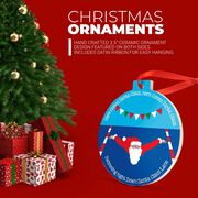 Swimming Round Ceramic Ornament - Here Comes Santa Claus
