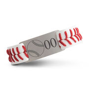 Authentic Baseball Leather Bracelet With Slider - Custom Number
