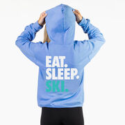 Skiing Hooded Sweatshirt - Eat Sleep Ski (Back Design)