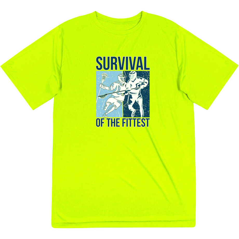 Guys Lacrosse Short Sleeve Performance Tee - Survival of the Fittest