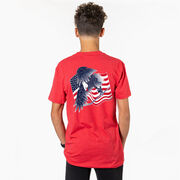 Hockey Short Sleeve T-Shirt - Hockey Eagle (Back Design) 