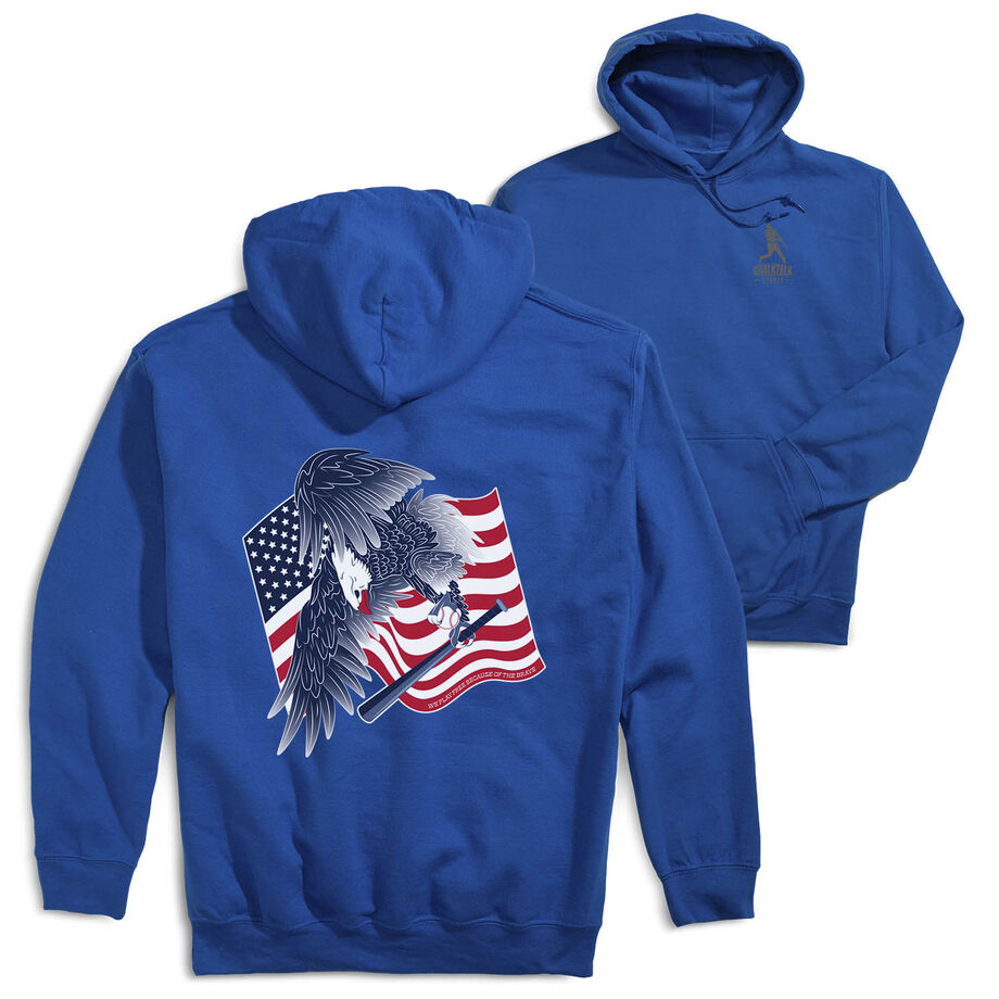 Baseball Hooded Sweatshirt - Baseball Eagle (Back Design)
