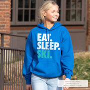 Skiing Hooded Sweatshirt - Eat Sleep Ski