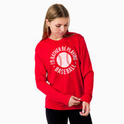 Baseball Long Sleeve Performance Tee - I'd Rather Be Playing Baseball Distressed