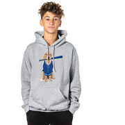 Baseball Hooded Sweatshirt - Dinger the Baseball Dog
