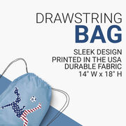 Soccer Drawstring Backpack - Girls Soccer Stars and Stripes Player