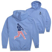 Baseball Hooded Sweatshirt - Baseball Stars and Stripes Player (Back Design)