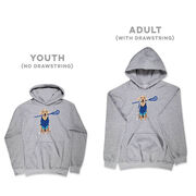 Guys Lacrosse Hooded Sweatshirt - Laxer the Lacrosse Dog