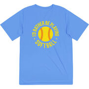 Softball Short Sleeve Performance Tee - I'd Rather Be Playing Softball Distressed