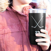 Hockey 20 oz. Double Insulated Tumbler - Personalized Crossed Sticks