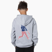 Baseball Hooded Sweatshirt - Baseball Stars and Stripes Player (Back Design)