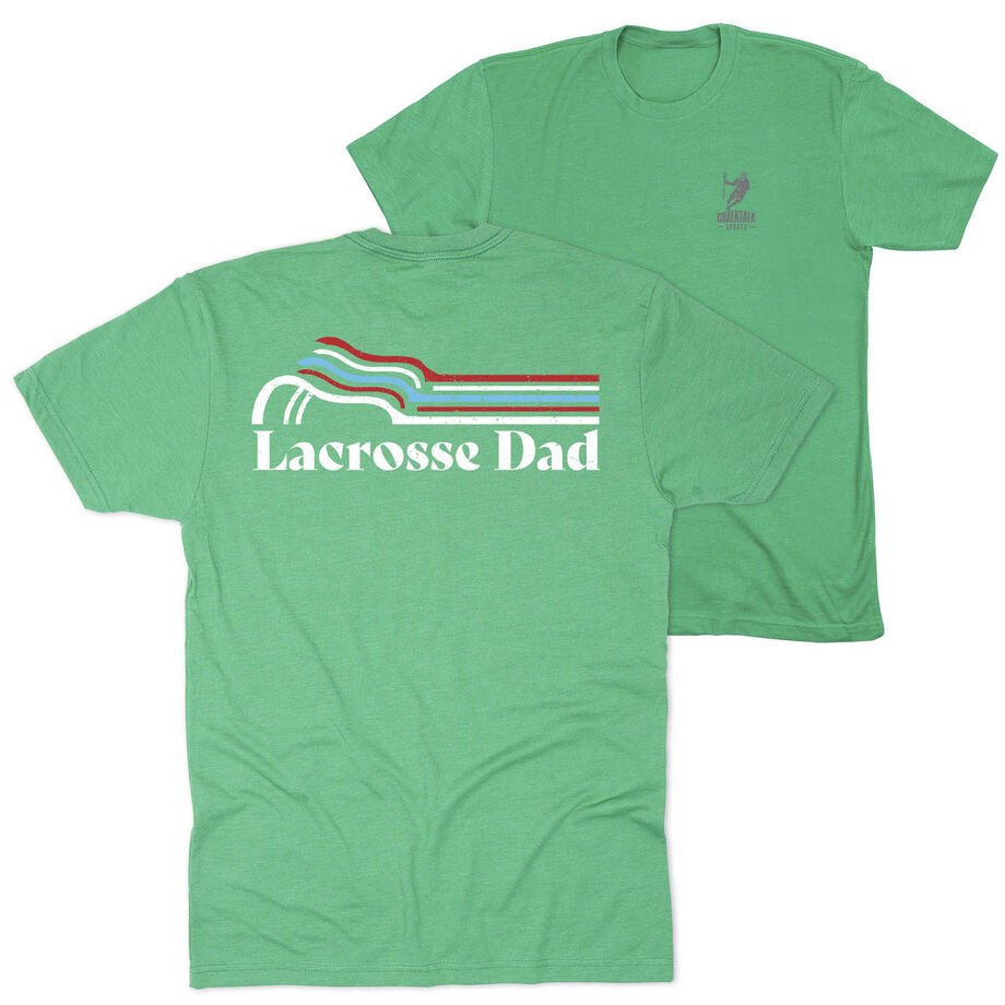 Guys Lacrosse Short Sleeve T-Shirt - Lacrosse Dad Sticks (Back Design)