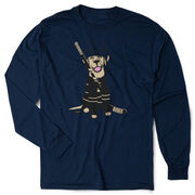 Hockey Tshirt Long Sleeve - Hunter The Hockey Dog