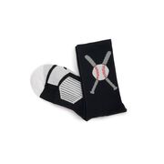 Baseball Woven Mid-Calf Socks - Crossed Bats Black