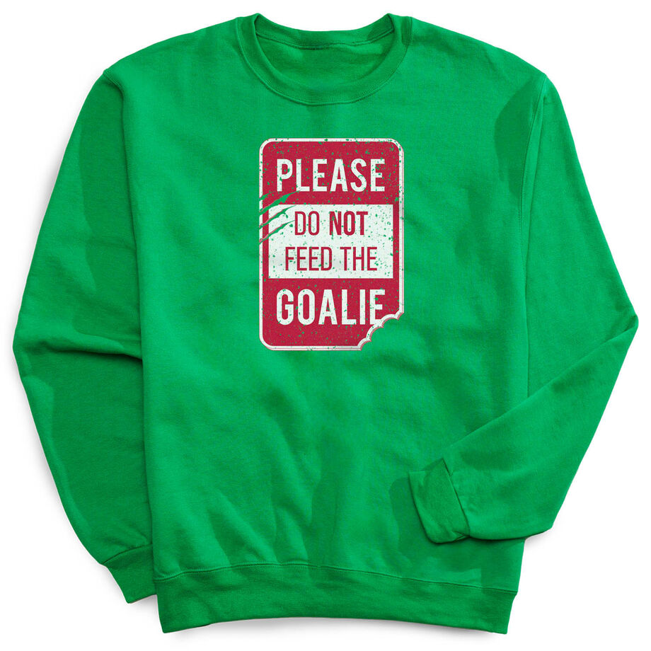 Crew Neck Sweatshirt - Don’t Feed The Goalie - Personalization Image