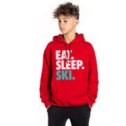 Skiing Hooded Sweatshirt - Eat Sleep Ski