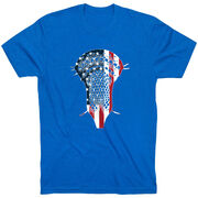 Guys Lacrosse Short Sleeve T-Shirt - Patriotic Stick