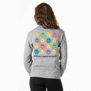 Softball Tshirt Long Sleeve - Softball Makes Me Happy (Back Design)