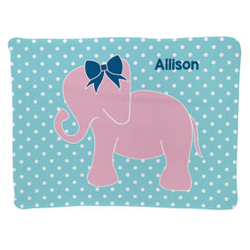Personalized Baby Blanket - Elephant with Bow