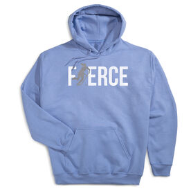 Field Hockey Hooded Sweatshirt - Fierce Field Hockey Girl with Silver Glitter