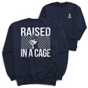 Baseball Crewneck Sweatshirt - Raised in a Cage (Back Design)