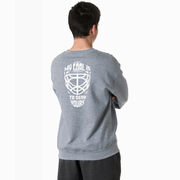 Hockey Crewneck Sweatshirt - My Goal is to Deny Yours Goalie Mask (Back Design)