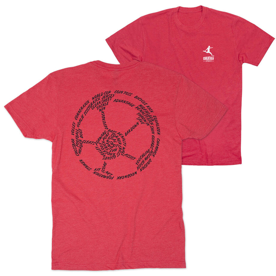 Soccer Short Sleeve T-Shirt - Soccer Words (Back Design)