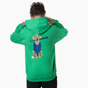 Baseball Hooded Sweatshirt - Dinger the Baseball Dog (Back Design)