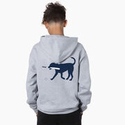 Baseball Hooded Sweatshirt - Navy Baseball Dog (Back Design)