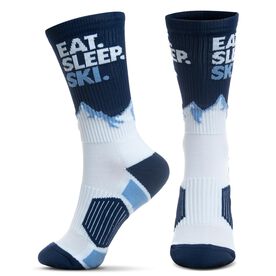 Skiing Woven Mid-Calf Socks - Eat. Sleep. Ski