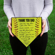 Softball Home Plate Plaque - Thank You Dad