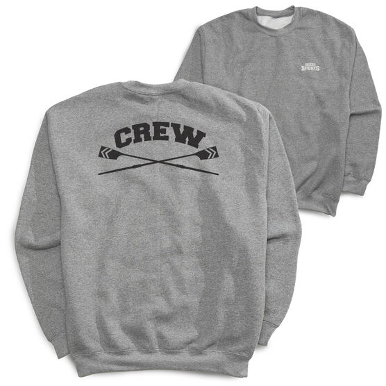 Rowing Crewneck Sweatshirt - Crew Crossed Oars Banner (Back Design)