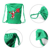 Basketball Drawstring Backpack - Slam Dunk Santa