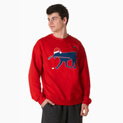 Hockey Crewneck Sweatshirt - Santa Hockey Dog