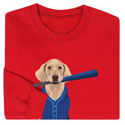 Baseball Crewneck Sweatshirt - Dinger the Baseball Dog