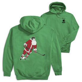Hockey Hooded Sweatshirt - Slap Shot Santa (Back Design)