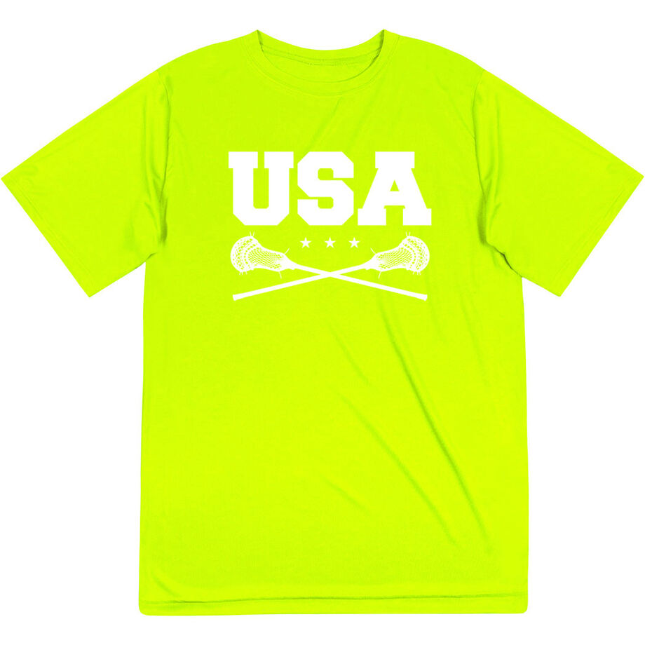 Guys Lacrosse Short Sleeve Performance Tee - USA