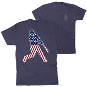 Baseball Short Sleeve T-Shirt - Baseball Stars and Stripes Player (Back Design)