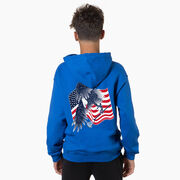 Guys Lacrosse Hooded Sweatshirt - Lacrosse Eagle (Back Design)