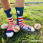 Baseball Woven Mid-Calf Socks - Patriotic