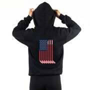 Hockey Hooded Sweatshirt - USA Sticks (Back Design)