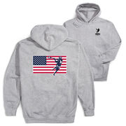 Guys Lacrosse Hooded Sweatshirt - Patriotic Lacrosse (Back Design)