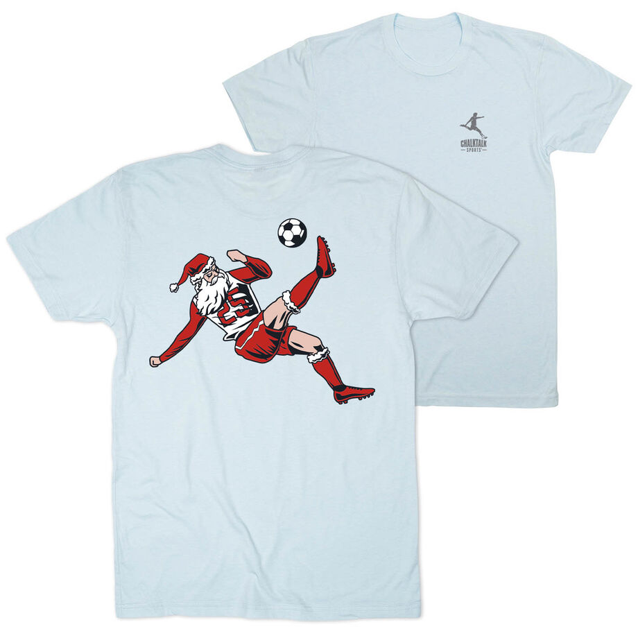 Soccer Short Sleeve T-Shirt - Soccer Santa (Back Design)
