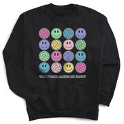 Volleyball Crewneck Sweatshirt - Volleyball Makes Me Happy